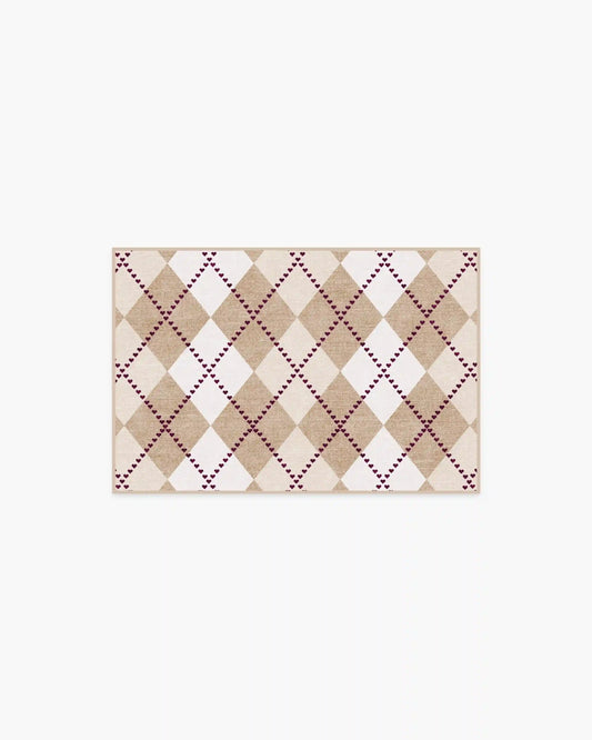 143 Argyle Khaki & Cream Rug by Humberto Leon