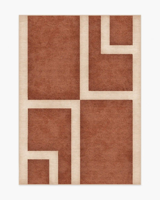 Aldo Terracotta & Cream Rug by The Local Project