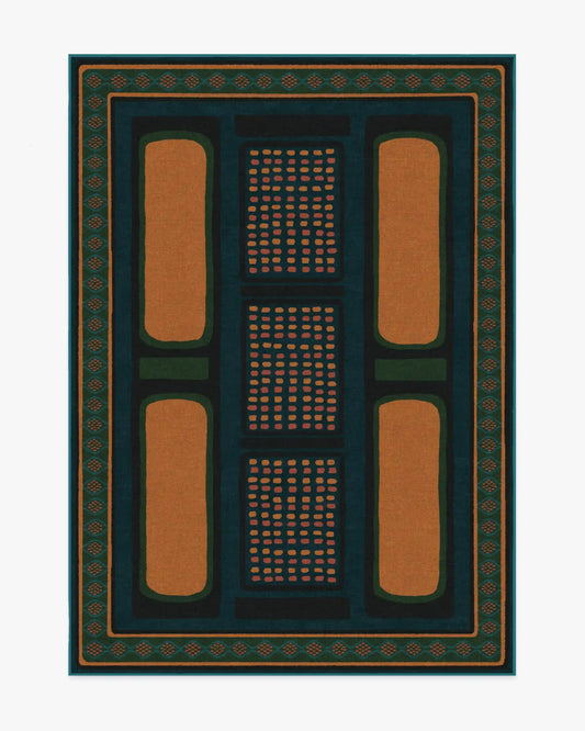 Nerissa Teal & Gold Rug by Architectural Digest