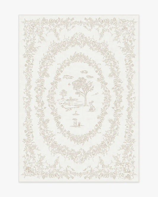 Bashful Bunny Toile Ivory Rug