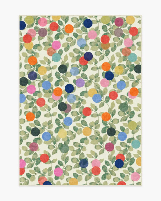 Botanical Whimsy Dots Neutral Rug