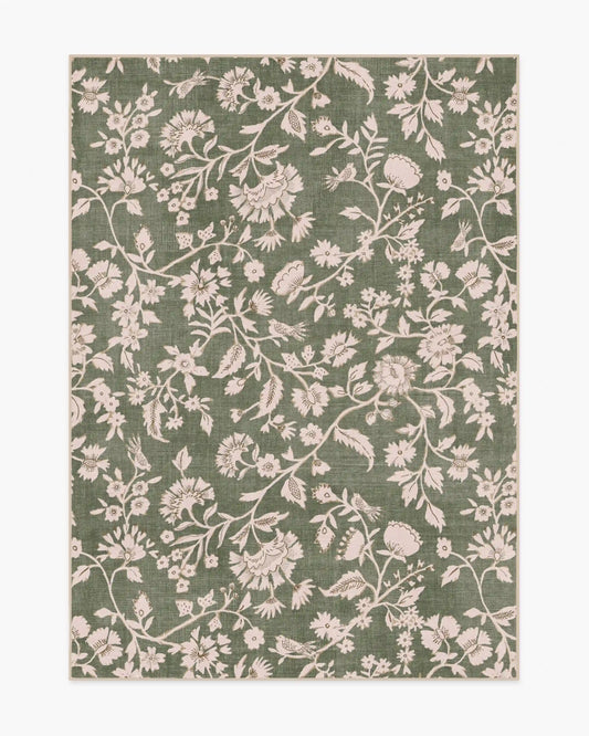 Brenna Olive Green & Cream Rug