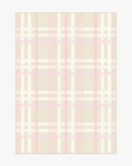 Charming Plaid Pink Rug