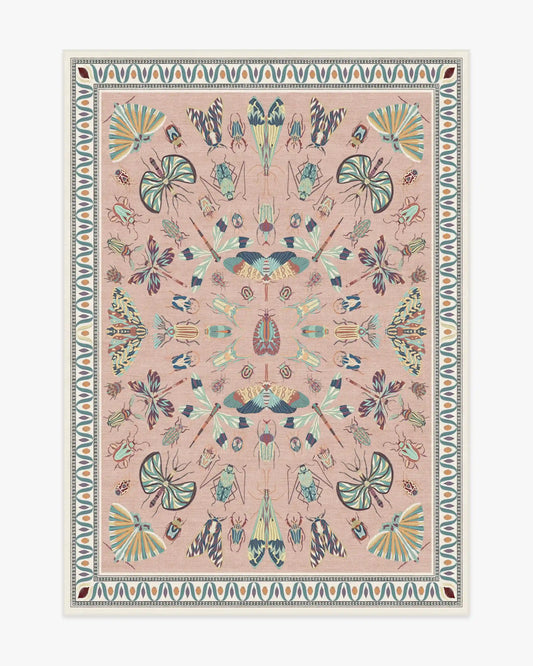 Flutterby Soft Rose Rug by Iris Apfel