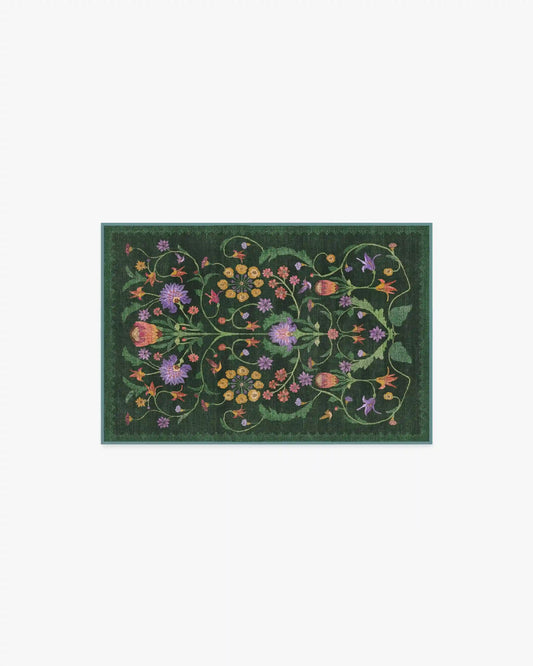 Protea Forest Green Rug by Iris Apfel