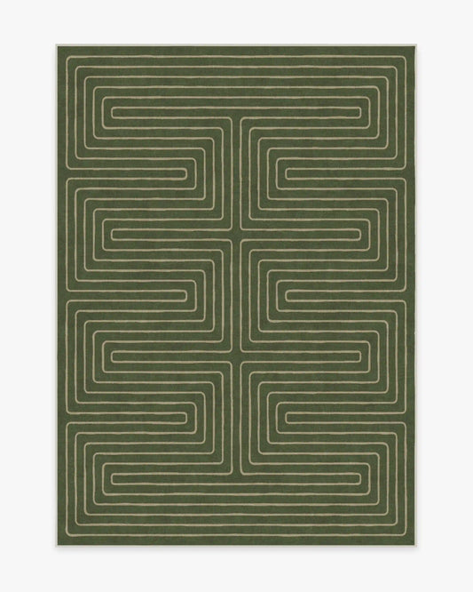 Labyrinth Fern Green Rug by Jonathan Adler