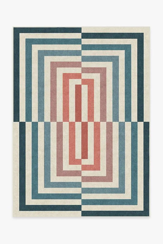 Op Art Teal Rug by Jonathan Adler