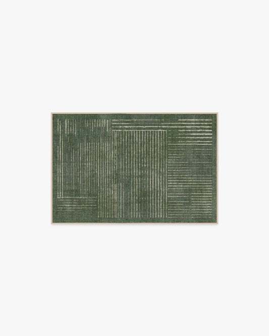 Linear Oasis Green Rug