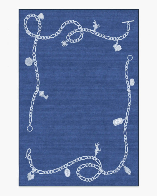 M&E Charms Midnight Blue Rug by Humberto Leon