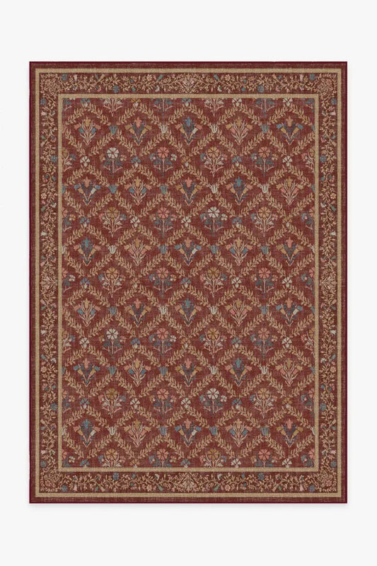 Bellflowers Amber Red Rug by Morris & Co.