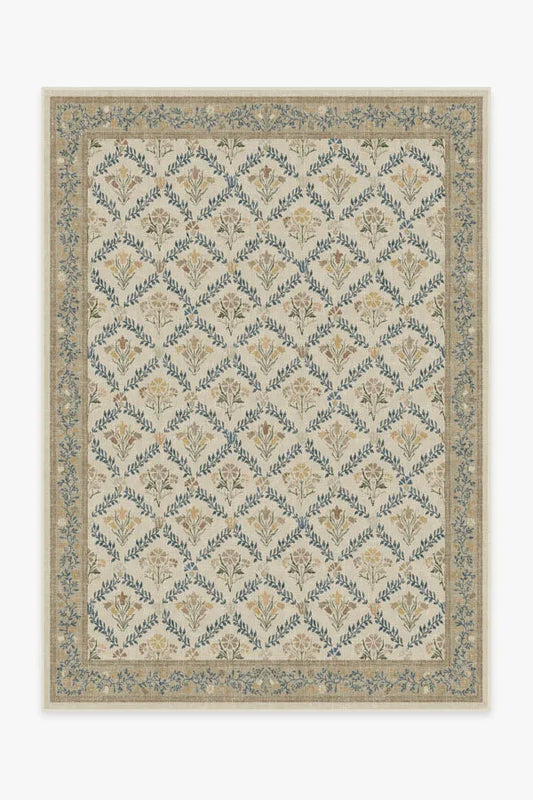 Bellflowers Ivory & Gold Rug by Morris & Co.