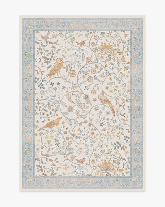 Newill Ivory & Blue Rug by Morris & Co.