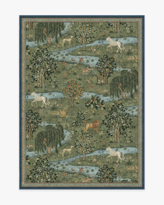 Owl & Willow Green Rug by Morris & Co.