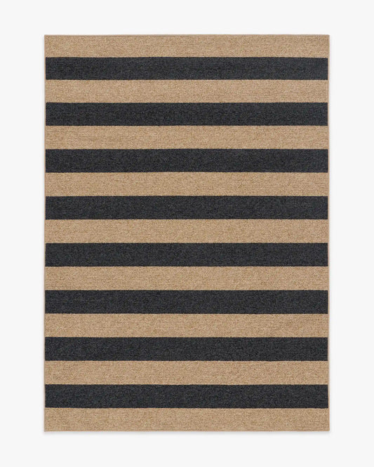 Nolan Bold Stripe Natural & Black Performance Weave Rug