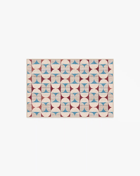 Orana Red & Light Blue Rug
