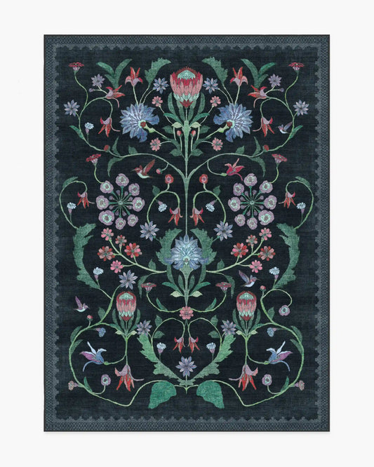 Protea Charcoal Rug by Iris Apfel