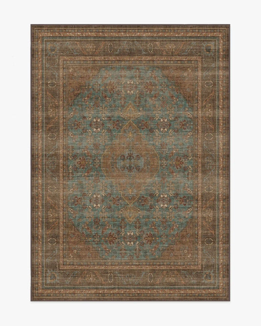Rowan Teal Blue & Copper Rug