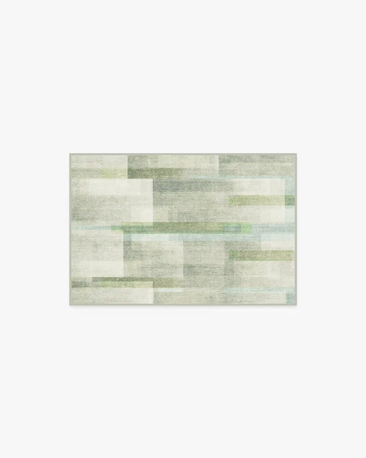 Solar Drift Silver Green Rug