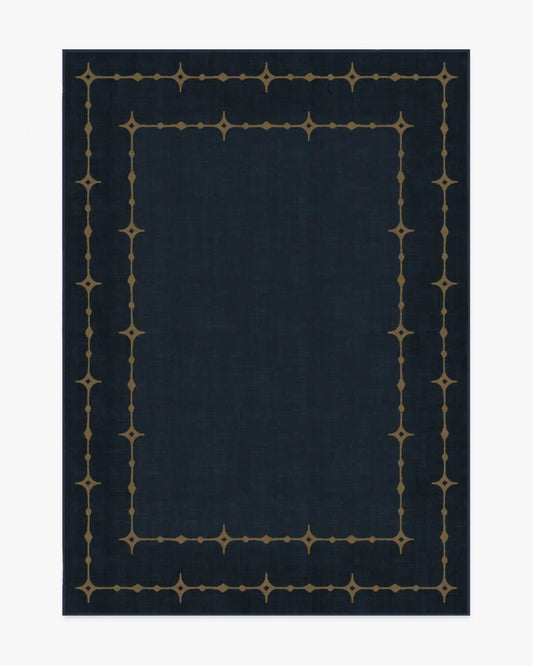 Sparkle Border Dark Navy Rug
