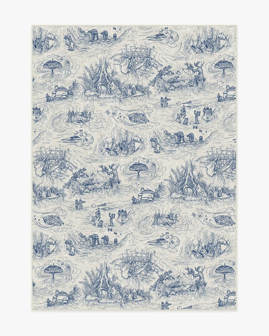 Star Wars Toile Blue Rug