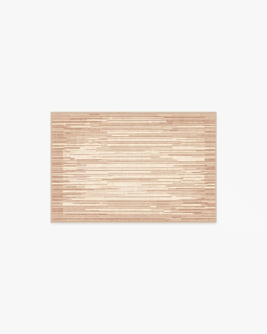 Striated Border Neutral Rug
