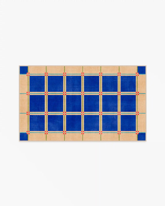 This House Is a Home Blue Rug by Dan Pelosi