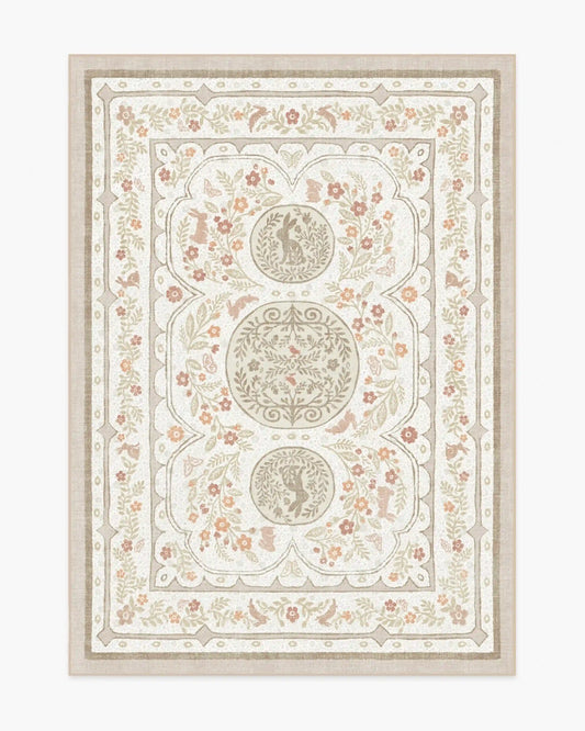 Twin Bunny Border Natural Rug
