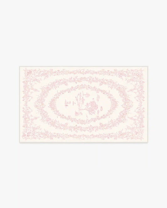 Bashful Bunny Toile Pink Rug