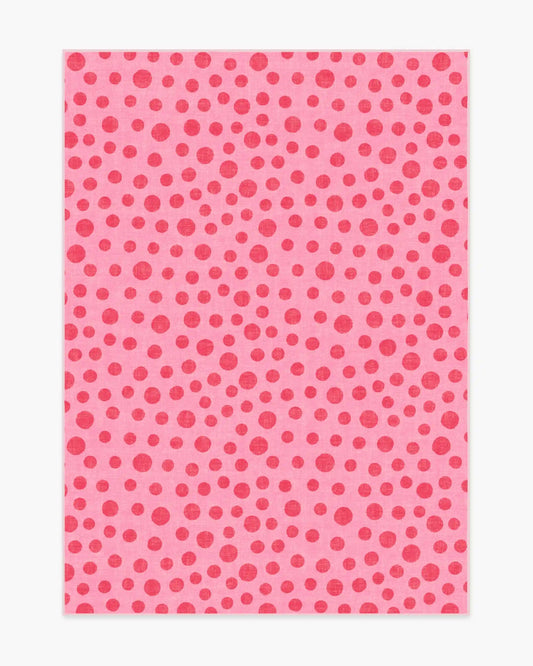 Dancing Dots Pink & Red Rug