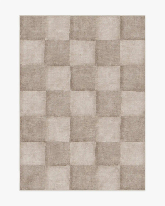 Hearth Check Warm Grey Rug