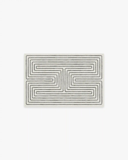 Labyrinth Black & Ivory Rug by Jonathan Adler