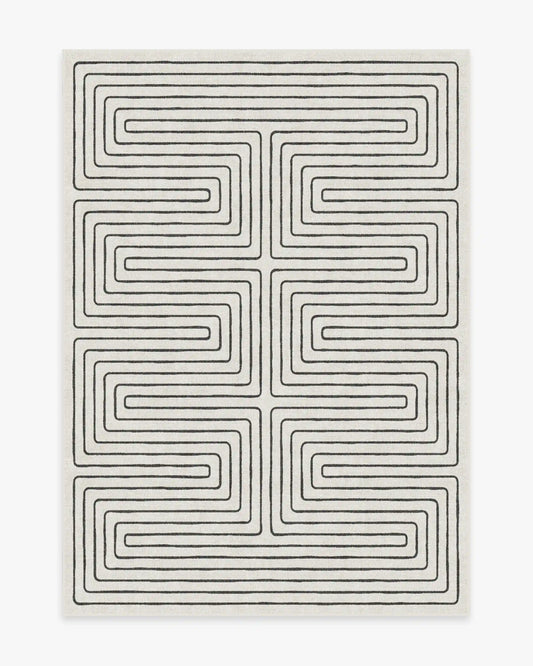 Labyrinth Black & Ivory Rug by Jonathan Adler