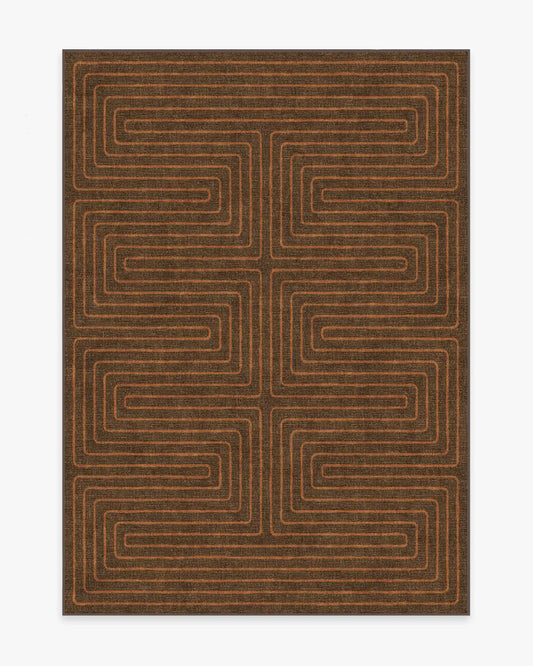 Labyrinth Brown & Orange Rug by Jonathan Adler