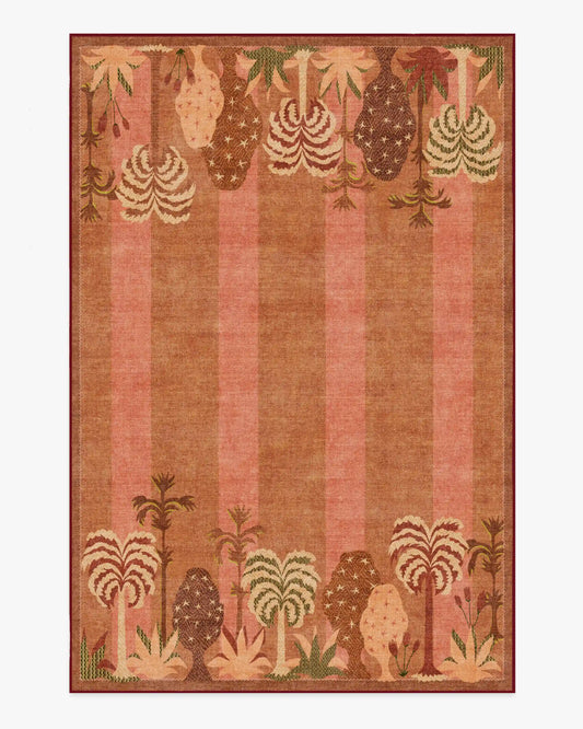 Palmistry Pinstripe Warm Brown Rug by Jungalow