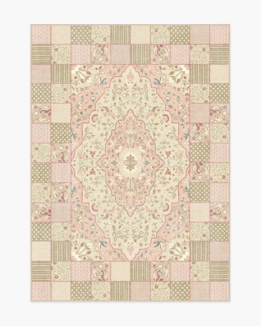 Playful Patchwork Pink Rug