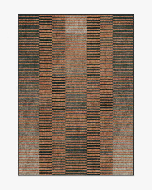 Shadow Stripe Rust Rug