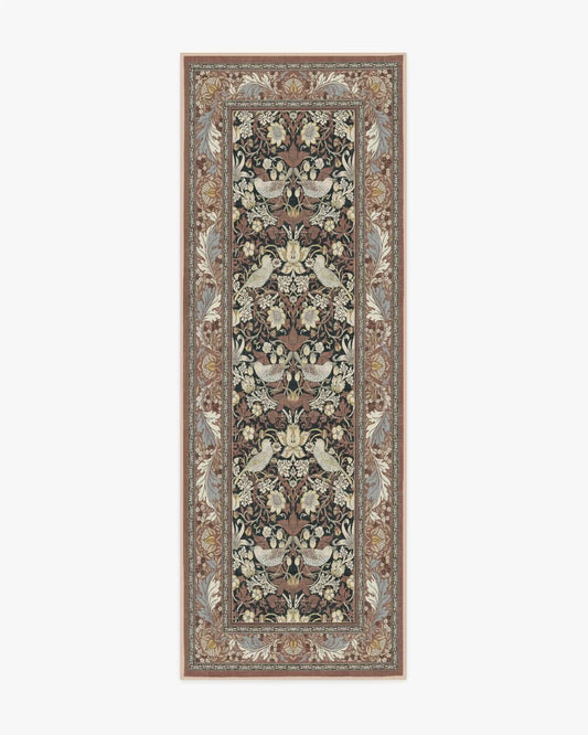 Strawberry Thief Black & Amber Rug by Morris & Co.