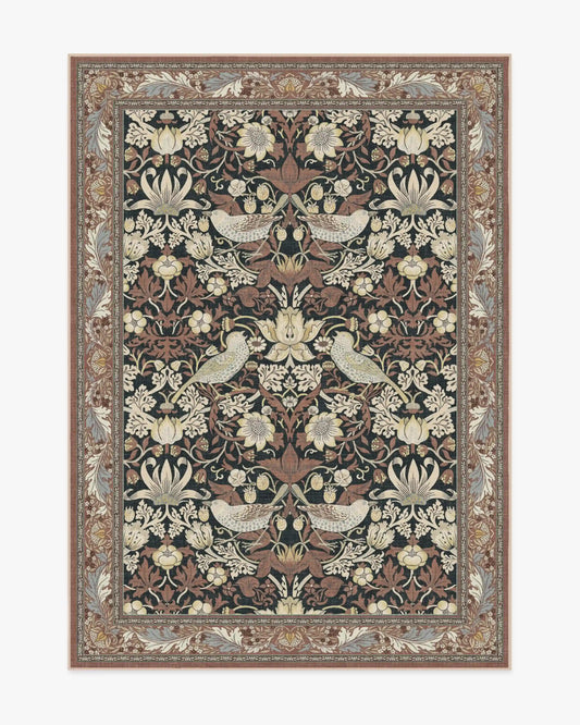 Strawberry Thief Black & Amber Rug by Morris & Co.