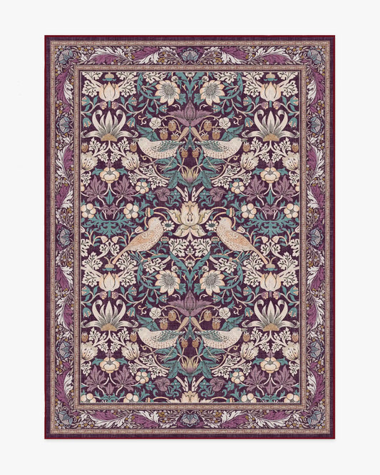 Strawberry Thief Burgundy Rug by Morris & Co.