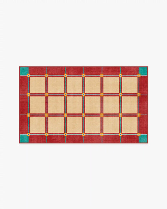 This House Is a Home Brick Red Rug by Dan Pelosi