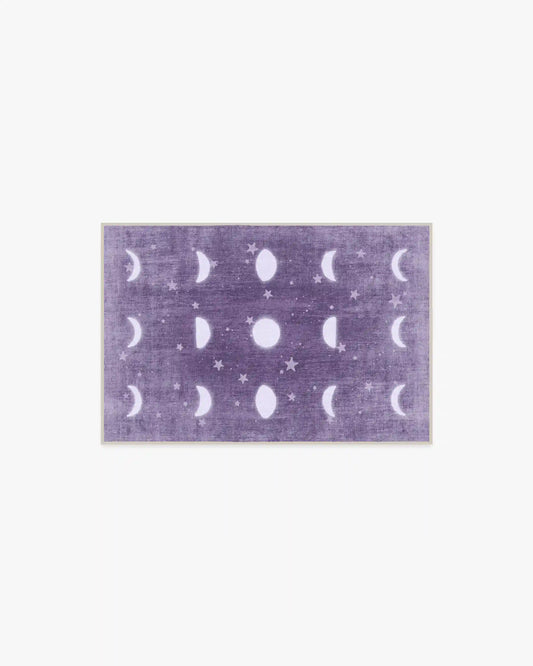 To The Moon And Back Mauve Rug by Humberto Leon