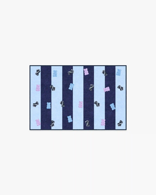 Todd Stripe Gummy Blue & Navy Rug by Humberto Leon